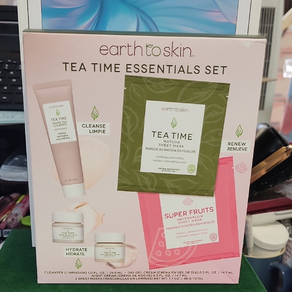 Earth to Skin Essentials Set of 5 New Sealed Box - Tea Time